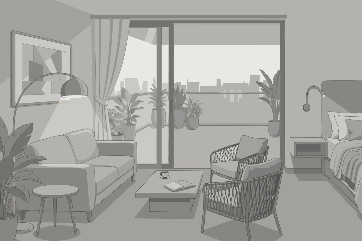 Apartment 205-1.1 mit 2 Schlafzimmern und Meerblick